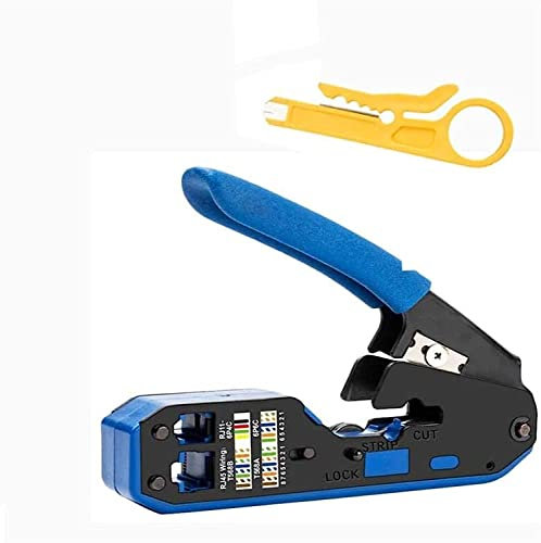 Alicates de prensado, herramienta de prensado Rj45, herramienta de prensado de red, pelacables, pelacables for Rj45 Cat6 Cat5E Cat5 Rj11 Rj12, alicates de conector