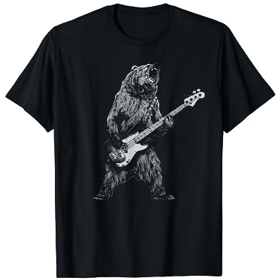 Bär spielt Gitarre Bass T-Shirt