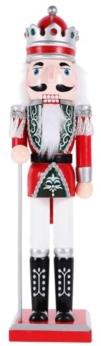 ABOOFAN Estatuilla De Cascanueces De Navidad Rey Cascanueces De Madera Marioneta De Cascanueces De Navidad Figura De Rey Cascanueces Decoración De Estantes para Festivales De Mesa