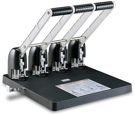 Lochbindemaschine, manuelle Rundloch-Lochbindemaschine, Finanzgutschein-Bindemaschine mit 4 Löchern, 12 mm, 150 Blatt Kapazität, für das Lernen von Buchhaltung und Bürobedarf