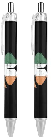 Clover Kugelschreiber mit amerikanischer Irland-Flagge, einziehbar, feine Spitze, 0,5 mm, glattes Schreiben für Zuhause und Büro