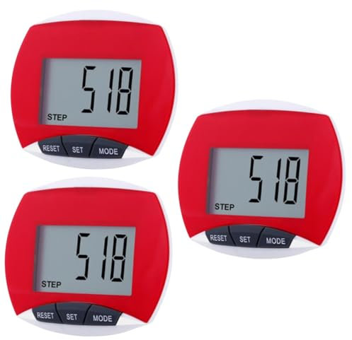 Kisangel 3pièces Compteur De Multifonction Portable Outil Information Fitness pour Sport Accessoire Pratique pour Homme Et Femme Rouge