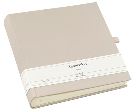 Semikolon 371958 Foto-Album Classic Event Large, 30,5 x 31 x 5,3 cm - 100 Seiten cremefarben für 200 Fotos - Warm Sand beige