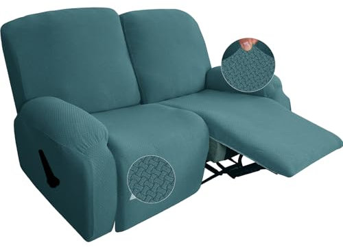 CUICANXC Sesselschoner Für Fernsehsessel Hochlehner Mit Taschen 2/3 Sitzer Sesselüberwurf Für Relaxsessel Sesselbezug Stretch Mit Armlehne Waschbarer Rutschfester Geteilter Sofabezug Sesselschutz