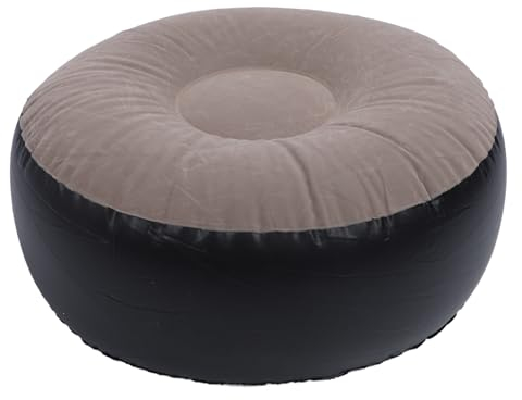 Asixxsix Aufblasbarer Beflockungsstuhl, Tragbarer Outdoor-Campingstuhl, Aufblasbarer Beflockungshocker, Fußstützenkissen, 61,9 cm, Runder Tragbarer Aufblasbarer Hocker für Zuhause, Büro,