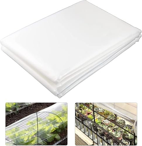 CYH Thick Duty Polythene Sheeting, 2M X 10M Heavy Dust Waterproof Sheets, Tear Resistance Greenhouse Film for Gardening (250Mu /1000G)