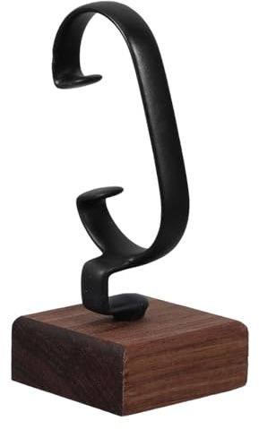 DECHOUS Watch Display Stand: Single Watch Holder Stand for Men - Black Walnut Wood Display Rack for Wristwatch Bracelet Jewelry Showcase