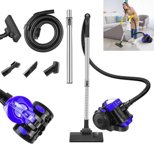 Bagless Cylinder Vacuum Cleaner,1000W Hoover Vacuum Cleaner,Bagless Vacuum Cleaners,Cyclonic Vacuum Carpet Cleaner with 2 IN 1 Brush Head for Removing Dust