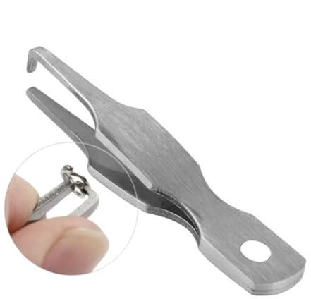 NEU AMZfishing® Mini Sprengringzange | Zange für Sprengringe | Splitringzange | Zange für Splitringe | Anglerzange | Angelzange | Ringzange Angeln | Gadget Angeln (1, silber)