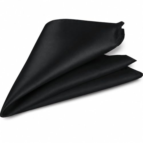 Event Decor Shop Black Pocket Square for Men Formal Suit Plain Hanky