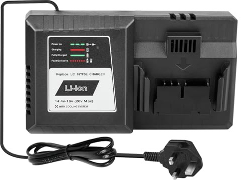 ASUNCELL 14.4V/18V Li-Ion Battery Charger Compatible with Hitachi BSL1815 BSL1820 BSL1825 BSL1830 BSL1840 BSL1850 BSL1415X BSL1420 BSL1425 BSL1430 Series, UC18YFSL UC18YSL3 UC18YKSL