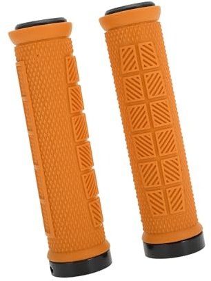QUARKZMAN Ergonomische Rutschfeste Fahrradgriffe Orange 1 Paar 133mm/5.24 TPE Metall Für 22.2mm Lenker Zweiseitiges Design Für Mountain- Und Rennräder