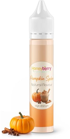 HONEYBERRY Aroma Natural Alimentario – Esencia Líquida Altamente Concentrada para Repostería, Postres, Bebidas y Cocina – Sin Aditivos Artificiales (30ml, Especias de Calabaza)