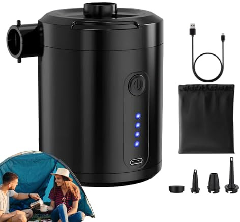 Pompe à air électrique portable pour ballons et gonflables | Compresseur silencieux rapide sans fil pour matelas, flotteurs de piscine et voyages en plein air