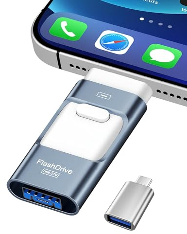 ZARMST USB Stick 512 GB für Smartphone, 4-in-1 USB 3.0 Speicherstick, Blau | Vielseitiges Flash-Laufwerk für Handys, Tablets, PC & Mac, Fotos & Videos sichern, Schnelle Datenübertragung, Dateiaustausch