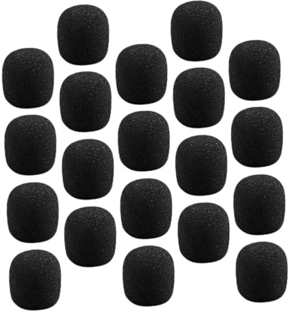 WEKADRIN 20Pcs Lapel Microphone Windscreen Covers Windproof Sponge Guards Noise Reduction for Recording Stage Office Use