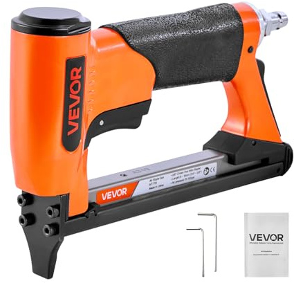VEVOR Pneumatic Staple Gun, 22 Gauge Air Upholstery Stapler for 71 Series Fine Wire Staples 9.5mm Crown 6-16mm Length, Max 180PCS Loading Air Staple Gun for Upholstering, Woodworking, DIY Projects