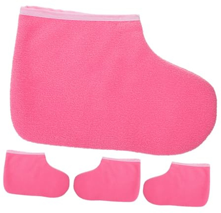 Beaupretty Couvre-pieds Paraffine Spa 2 Paires Grosse Taille Film de Cire Épais Rose Hydratant Soin Pieds Salon Spa