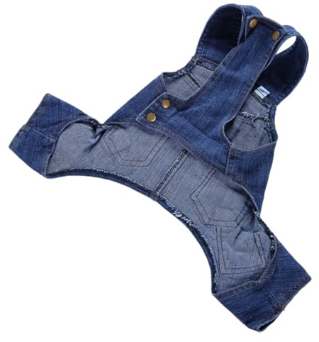 Gadpiparty Stylische Hundehose und Bequemer Textur mit Knopfverschluss aus Denim in Navy für Kleine Hunde und Welpen für Outdoor Aktivitäten und Fotoshooting