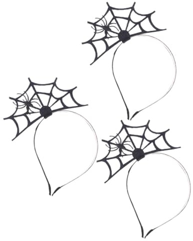 Gogogmee 3stücke Spinnennetz-haarreif Halloween-accessoire Party-stirnband Cosplay-haarband Netz-haarreif für Festivals