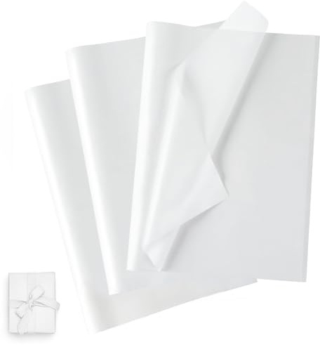 50 Hojas 70 x 50cm Papel de Seda Blanco para Envolver, Papel de Seda Blanco Grande, Papels de Sedas Blancos Perla, Papels de Sedas, Tissue Paper for Wrapping, para Bodas, Cumpleaños, Navidad