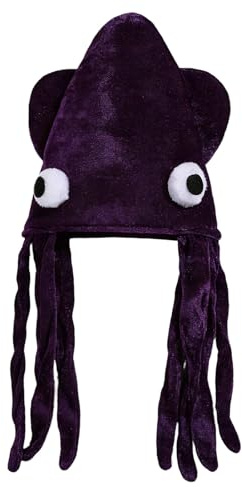 Genérico Gorros Divertidos para Niños -, de Peluche, Transpirable, con Forma de Calamar,Gorros de Animales Marinos para - para Fotografía, Espectáculos, Halloween, Navidad, Cumpleaños, Niños, Adultos