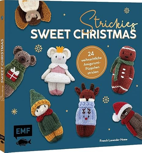 Strickies – Sweet Christmas: 24 weihnachtliche Amigurumi-Püppchen stricken | Mäuschen, Rentier, Elf und mehr aus einem Strickquadrat