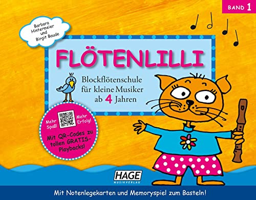 Flötenlilli, Sopranblockflötenschule1: Blockflötenschule für kleine Musiker ab 4 Jahren. Mit Notenkarten und Memoryspiel zum Basteln