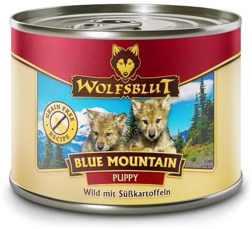 Warnicks Tierfutterservice Wolfsblut Blue Mountain Puppy Nassfutter für Welpen mit Wildfleisch 6 x 200 g