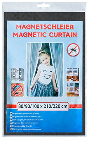 EXTRA BREIT MAGNETVORHANG INSEKTENSCHUTZ SCHWARZ 140/150/160 x 210/220 cm FLIEGENGITTER Magnet