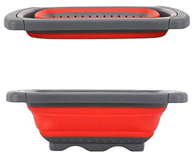 DMZK Colador plegable de silicona,Colador plegable tamices extensibles para lavado rápido