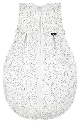 Alvi Kugelschlafsack Molton Hearts White 110