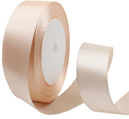 23Meter Satinband Champagnerrosa 25mm Satinband Bänder,Breit Schleifenband Dekoband Stoffband Geschenkband Hochzeitsdeko Schleife für Geschenkverpackung,Kunsthandwerk,Haarschleifen,Blumenstrauß