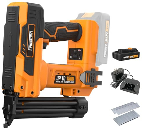 Freeman F20 20V Cordless 2-in-1 18-Gauge Nailer/Stapler | 1-1/4 Nails & Staples | 1500 Shots per Charge | Includes Battery, Charger & 400 Fasteners | PE20VBR9032