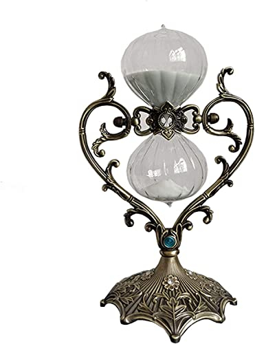 BOSUGE, Sanduhr, Sanduhr, 30 Minuten/60 Minuten, Sanduhr, Basteln, Sanduhr aus Metall, Glas, Dekoration, einzigartiges kreatives Andenken, Geschenk for Zuhause, Studium, Büro ( Color : B , Size : 60 m