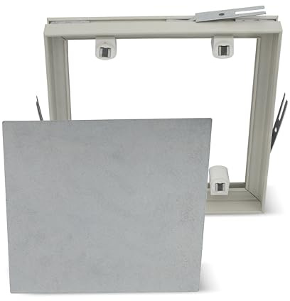 Fliesenrahmen magnetisch grau 506x506 mm | Innen 500x500 mm (50x50 cm) | Unsichtbarer Zugang hinter deinen Fliesen – grau passend zur Fuge