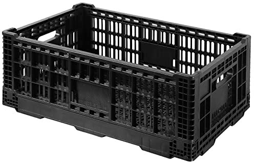QTJH Faltbare Aufbewahrungsbox 52L – Robuste Kunststoffkiste stapelbar – Milchkästen Kunststoff – Lagerkiste für Haushalt, Garage, Auto, Camping, Instacrate Alternative (1)