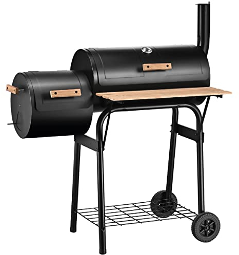 MARK ADLER Roast 7.0 Barbecue Fumoir Charbon | Gril Extérieur 4 en 1 avec Thermomètre | Fumage | Cuisson Directe/Indirecte | Grilles Émaillées | Roues | Tablettes | Jardin Terrasse