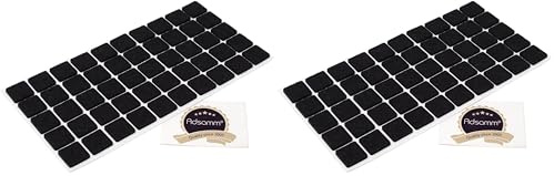 Adsamm® / 50 x Selbstklebende Filzgleiter/Schwarz / 20x20 mm/Quadratisch/Möbelgleiter aus Filz mit 3.5 mm Stärke/Möbel- und Bodengleiter (Packung mit 2)