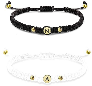 Jeweidea Partnerarmbänder Personalisiertes mit Namen Gravur für Frauen/Männer/Paar Bff Armbänder für 2 Matching Bracelet Geschenk für Paare Partner Valentinstag