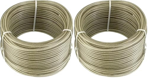 Connex Mehrzweck-Drahtseil, kunststoffummantelt, 30m x 3 mm (Packung mit 2)