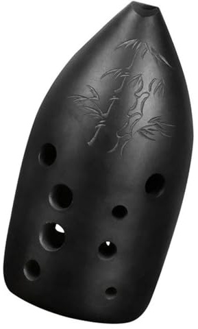 Okarina-Instrument Schwarze 10-Loch-Keramik-Okarina Mit Doppelmulde F-/G-Note Professionelles Fortgeschrittenes Chinesisches Musikinstrument (Color : F)