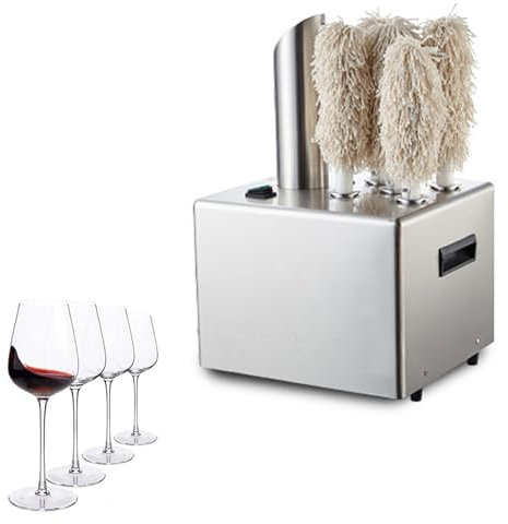 BDJSN Lucidatrice elettrica per Bicchieri da Vino, Asciugatrice per Bicchieri Commerciale con riscaldatore, Lavatrici Professionali per Panni lucidanti, Spazzola per Pulizia vetreria per cucine, Bar