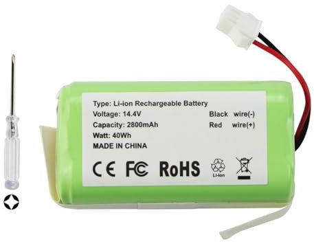 K KYUER 2800mAh Robot Aspiradoras Batería para Shark ION RV700 RV720 RV725 RV750 RV755 Eufy X9 Pro T2150 T2150311 T2253311,RoboVac 11,11S,11S Max 12 15S 15C Vacuum Cleaner Battery (3 Prongs Connector)