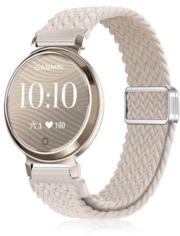YealRed Nylon Armband för Garmin Lily 2 Active/2 Classic, justerbart glidspänne, magnetiskt elastiskt sportband, herr och dam för Garmin Lily 2/2 sport (stjärnljus)