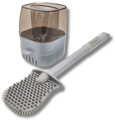 Silikon Klobürste & WC Bürstengarnitur – Stilvolle, nachfüllbare Toilettenbürste für Badezimmer Deko | Hygienische Klobürste & WC Bürste, befüllbar mit Toilettenreiniger