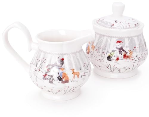 Christmas Concepts® Vajilla de cerámica de lujo Snowman & Friends