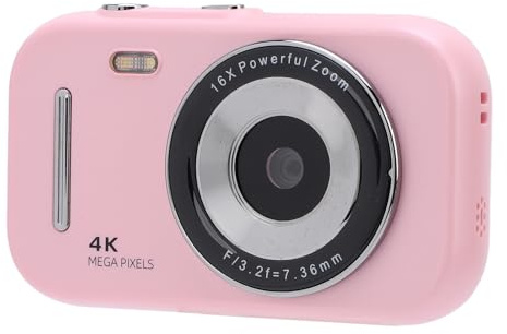 Appareil Photo Numérique Vintage 48MP 4K, Écran HD 2,8 Pouces, Zoom 16X, 20 Filtres - Idéal pour Adolescents, Étudiants, Garçons et Filles (Rose)