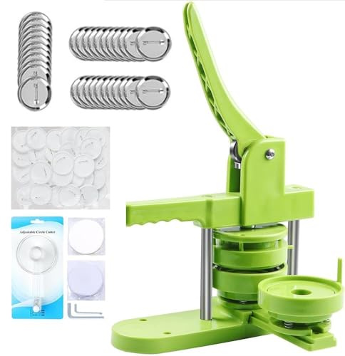 RATSTONE Buttonmaschine, Pin Maker, 32mm, 401 Teile, Grün, Kunststoff