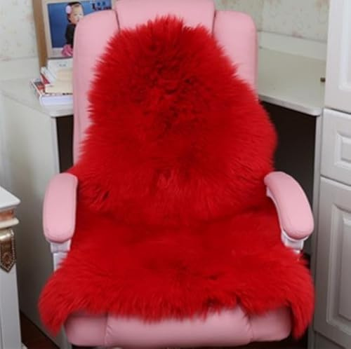 JBNCRYGD Genuine Sheepskin Area Rug Wool Rug Fur Carpet Fluffy Shaggy Fur Rug for Bedroom Real Sheepskin Throw Lambskin Rugs Sofa Mat Chair Seat Covers 60 * 90CM,O